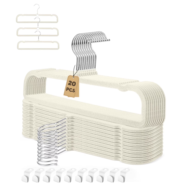 20-Pack 13.8" Thin Space Saving Pant Hangers