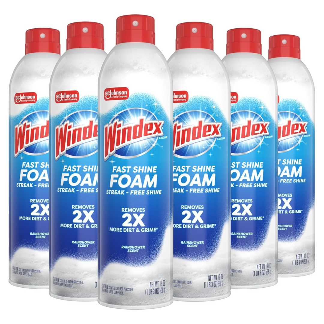6-Pack 19-Oz Windex Fast Shine Foam Glass Cleaner