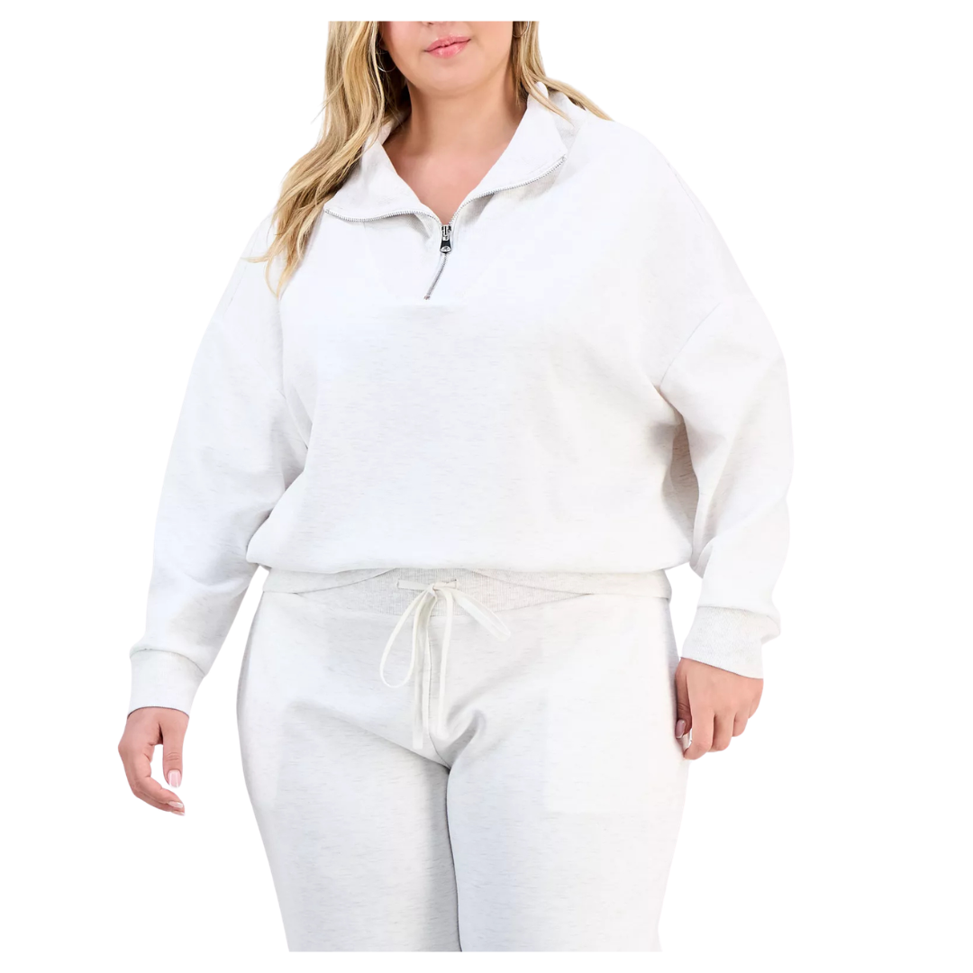 Women's Plus Size Scuba Quarter Zip Sweatshirt