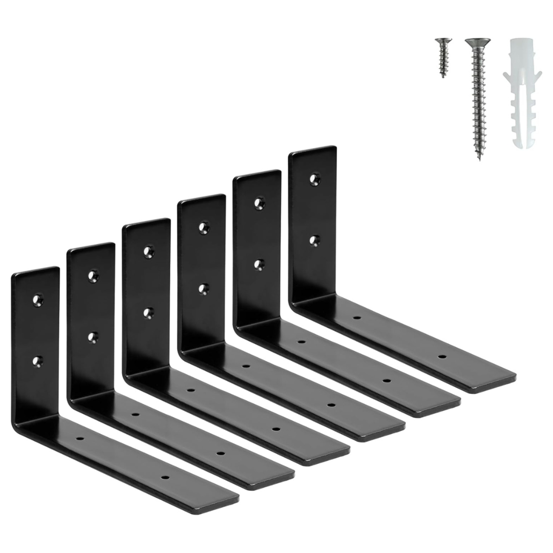 6-Pack Heart Art Heavy Duty Metal Shelf L Brackets