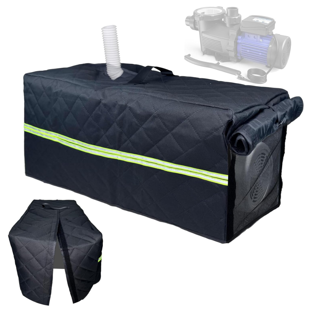 3-Layer Pool Pump Cover With Hook & Loop Access & Mesh Vent