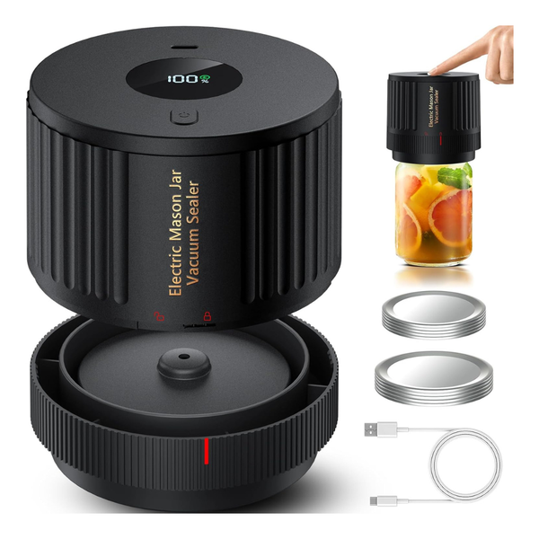 Electric Vacuum Sealer Kit For Wide & Regular Mouth Mason Jars
