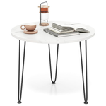 23.5" Giantex Faux Marble Round Coffee Side Table W/ Metal Legs
