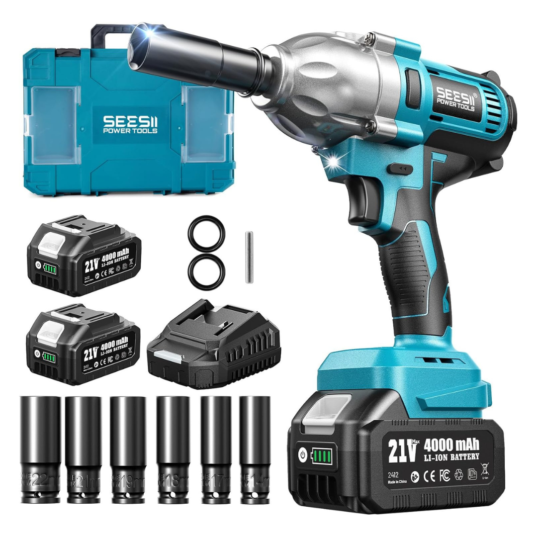 Cordless 21V 1/2'' Cordless Electric 3300RPM High Impact Wrench Kit