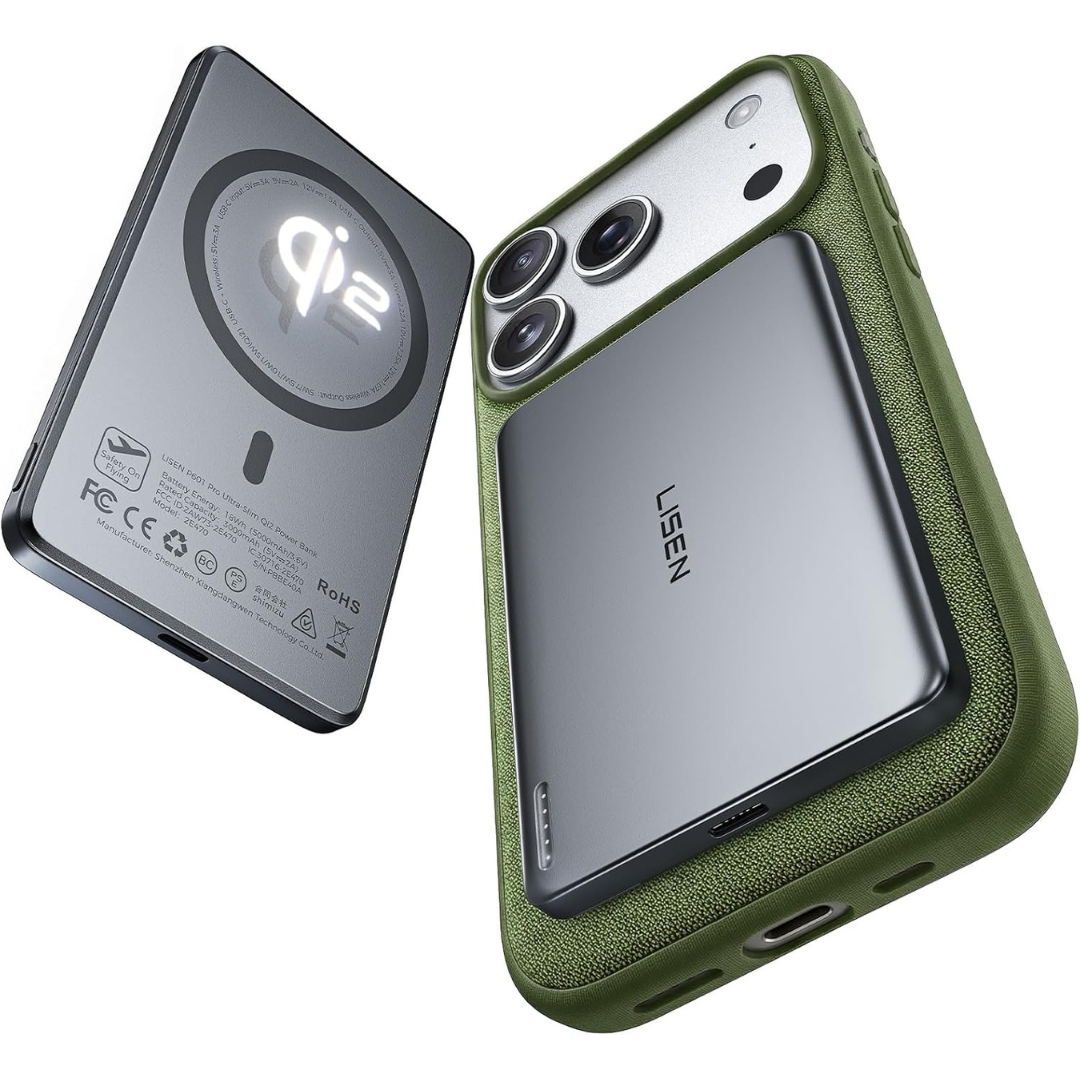 LISEN 5000mAh Wireless Qi2 15W MagSafe Power Bank W/ 22.5W USB-C