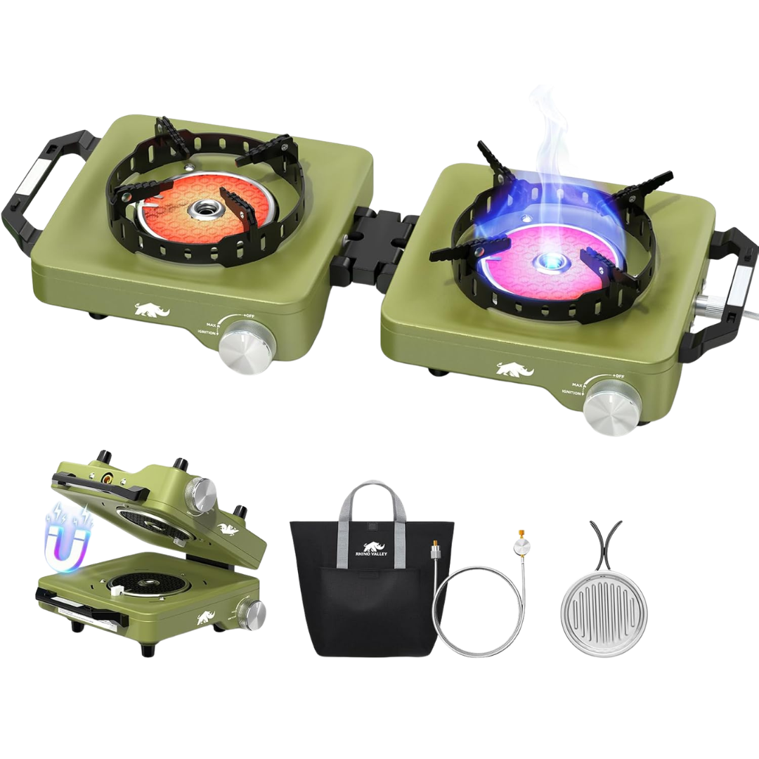 30,000 BTU Folding 2 Propane Burners Camping Stove
