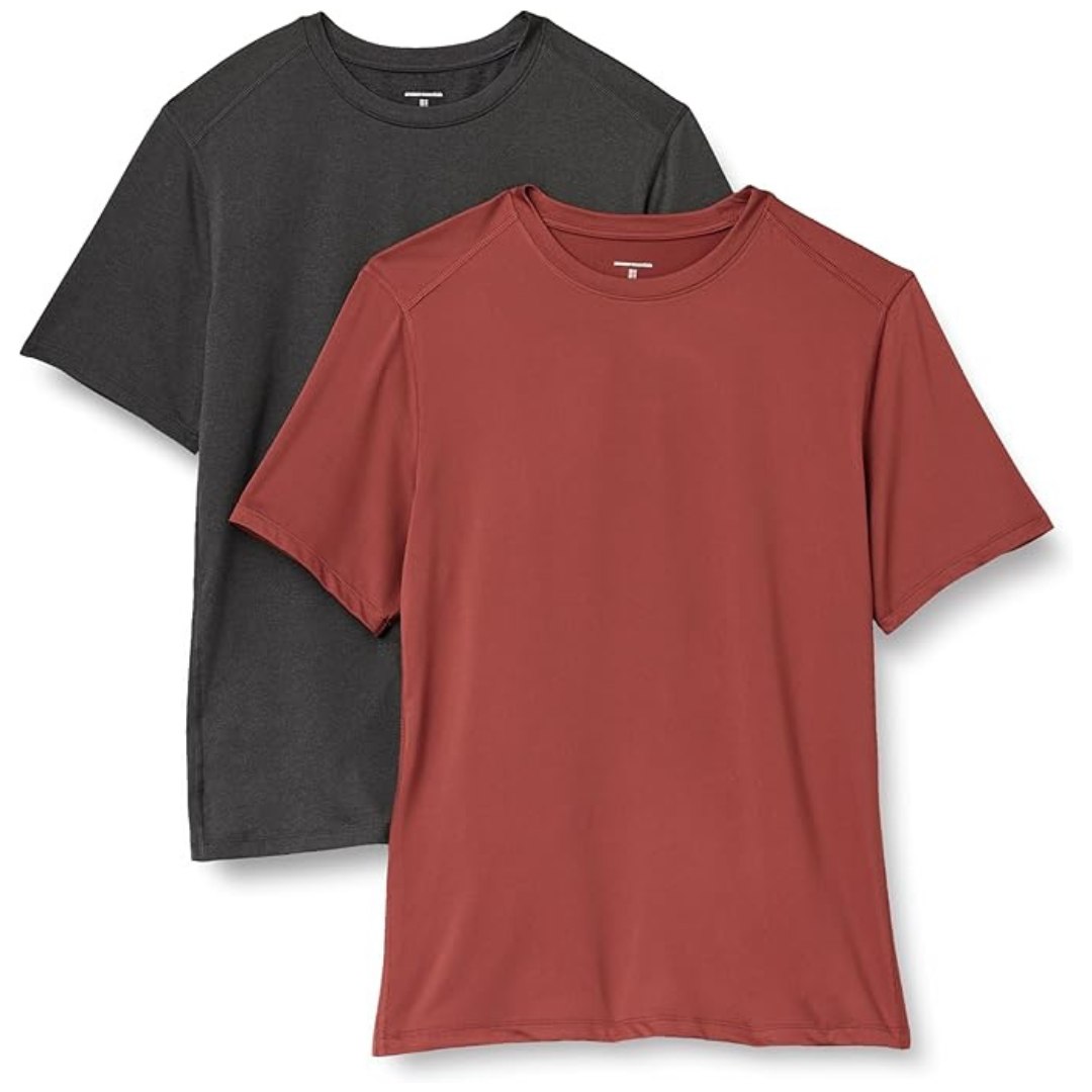 2-Pack Amazon Essentials Men's Active Quick Dry Moisture Wicking T-Shirt