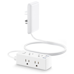 5FT Flat Extension Cord With 6 Outlets And 3 USB Ports