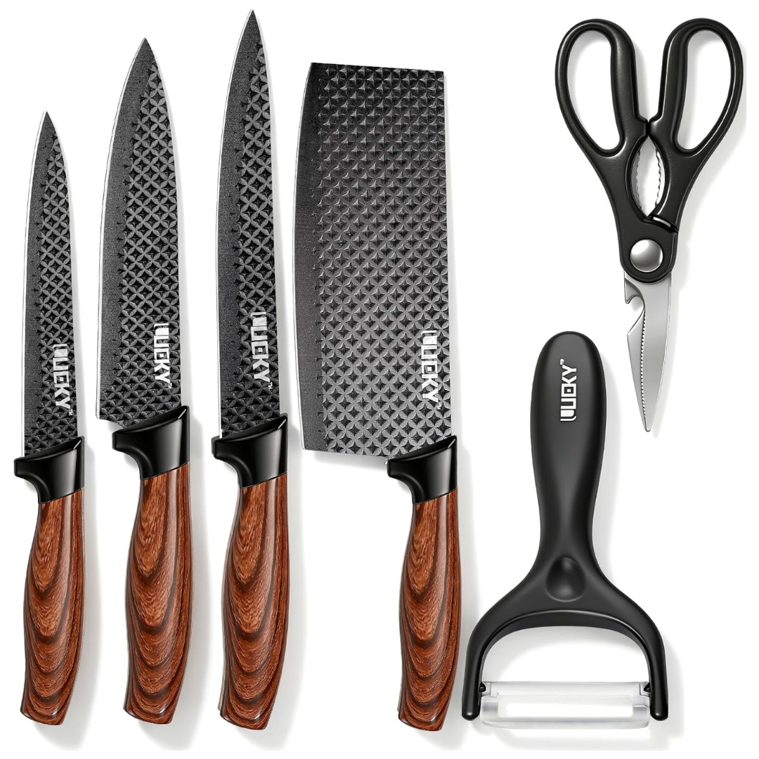6-Piece Knife Set W/ 4 Knives, Planer & Kitchen Scissors
