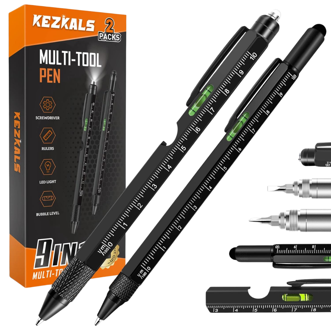 2-Pack 9-in-1 Multitool Pen Set With Gift Box