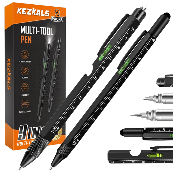 2-Pack 9-in-1 Multitool Pen Set With Gift Box