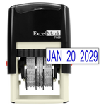 ExcelMark Self-Inking Rubber Date Stamp (Blue Ink)