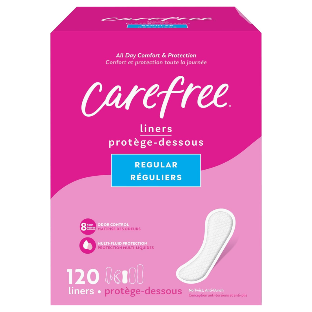 120-Count Carefree Acti-Fresh Panty Liners (Regular, Unscented)