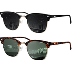 2-Pack Unisex UV Protection Semi-Rimless Frame Polarized Sunglasses