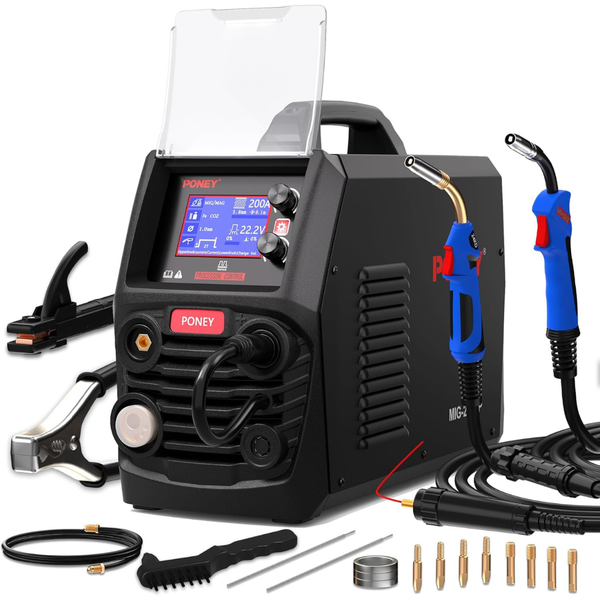 9-in-1 PONEY 200Amp Double Pulse MIG Welding Machine