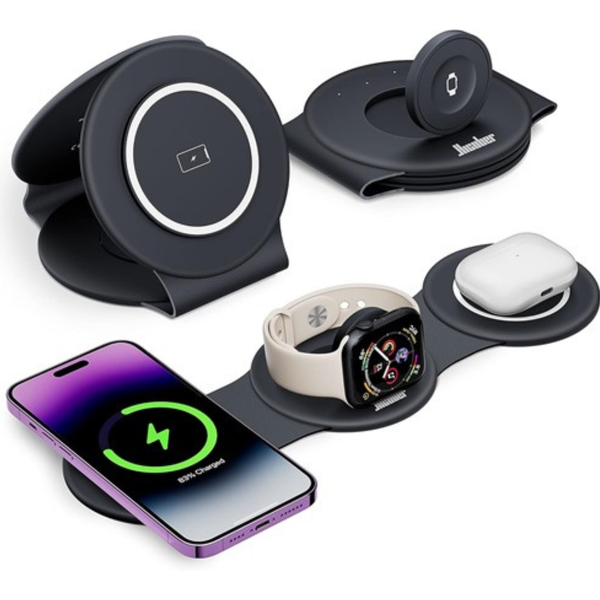 Hicober 3-in-1 Wireless Magnetic Foldable Charging Station