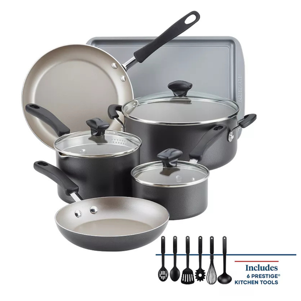 Farberware Cookstart 15-Piece DiamondMax Nonstick Cookware Set