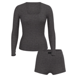 Victoria's Secret SoSoft Modal Ribbed Scoop Long-Sleeve Shortie Set