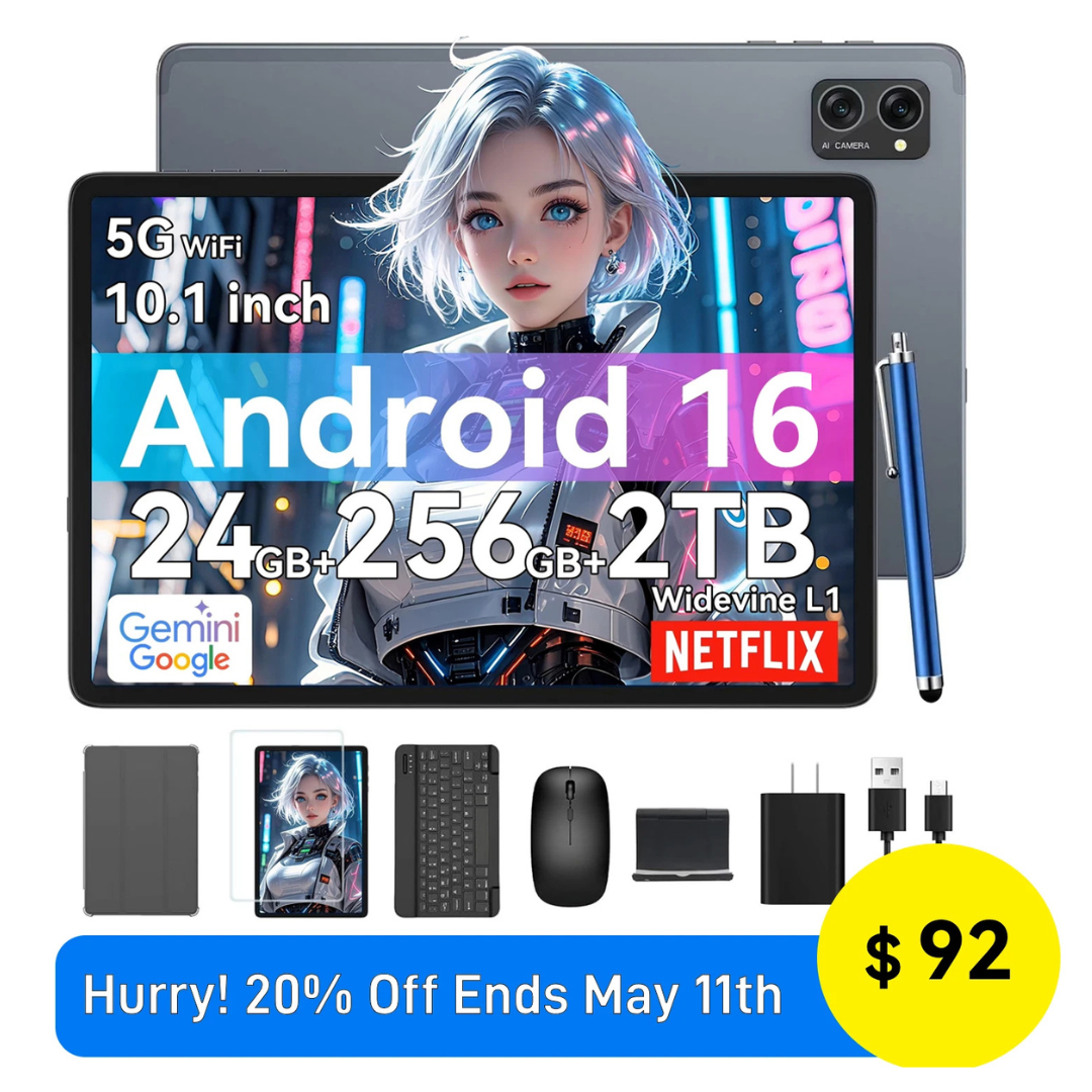 Kingrid T20 10.1" 256GB Wi-Fi Android Tablet