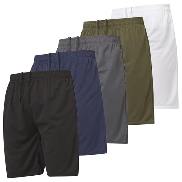 5-Pack Ultra Performance Men's Athletic Gym Basketball Shorts