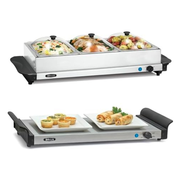 Bella 4.5 Quart Triple Electric Buffet Server Warming Tray