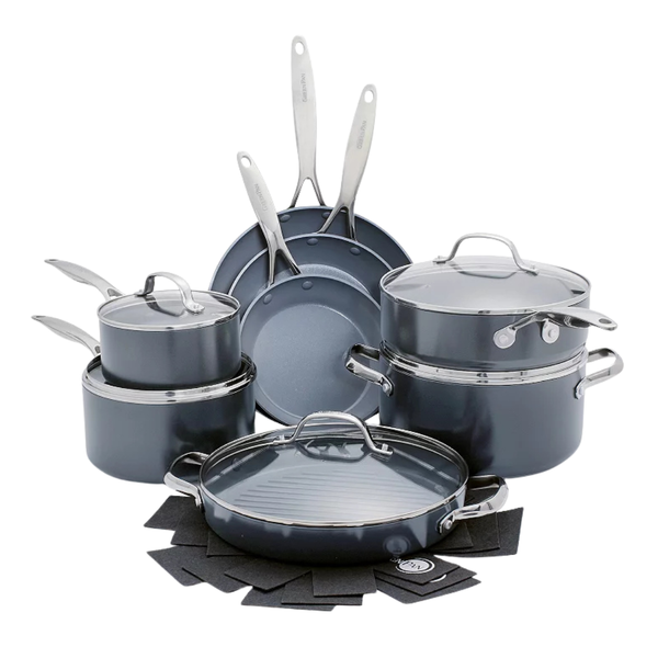 16-Piece GreenPan Valencia Anodized Ceramic Nonstick Cookware Set + $75 Kohls Rewards