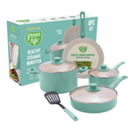 8-Piece GreenLife Nonstick Ceramic Pots & Pans Cookware Set