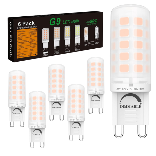 6-Pack BAOMING G9 Dimmable 3W LED Bulb