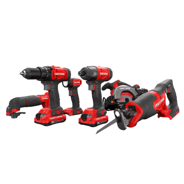 Craftsman 6-Tool V20 Max Power Tool Combo Kit W/ 2x 2.0Ah Batteries & Charger
