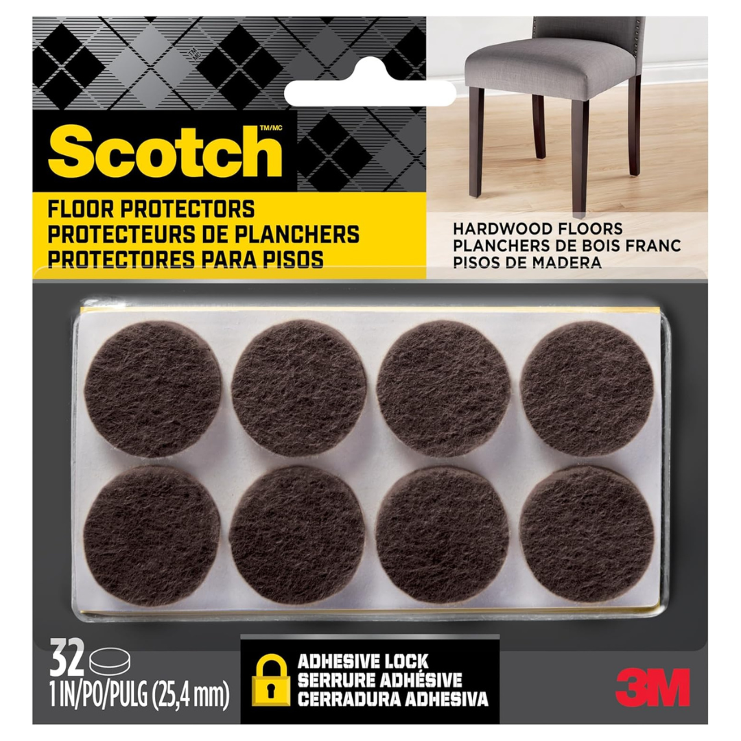 32-Pack Scotch Self-Stick 1" Round Furniture Pads (SP822-NA)