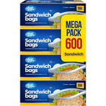 600-Count Clearware Resealable Zipper Top Sandwich Bags