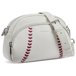 Women's Vegan Leather Small Baseball Crossbody Bag