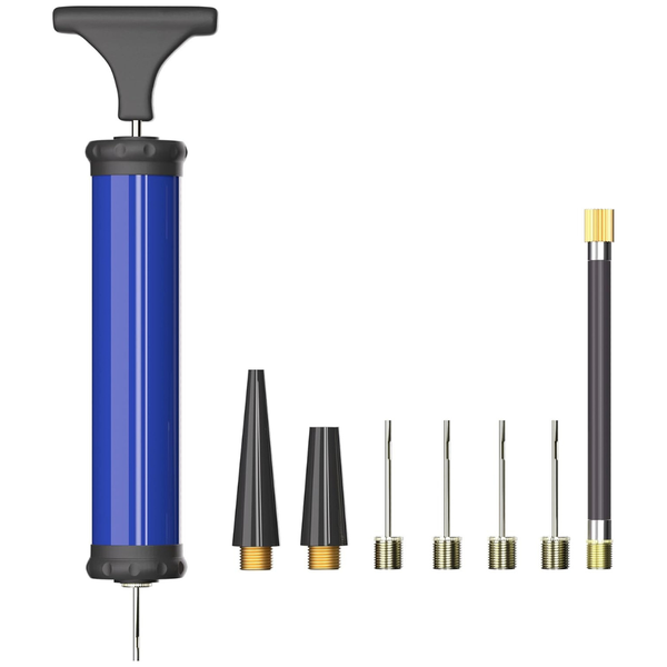 Portable Air Ball Pump Kit With Needles, Nozzles & Extension Hose