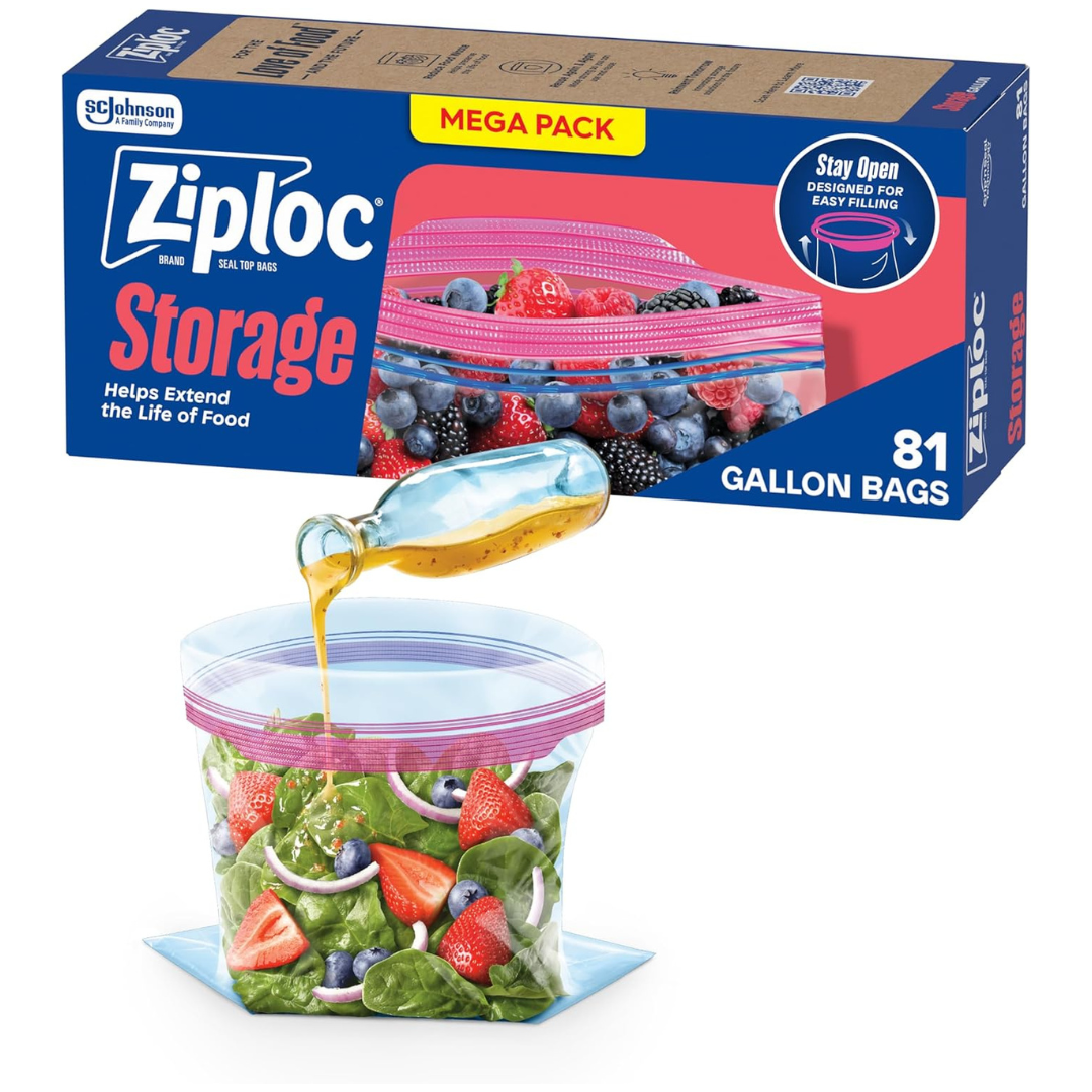 81-Count Ziploc Gallon Food Storage Bags