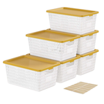 6-Pack Storage Bins Bakets With Lids
