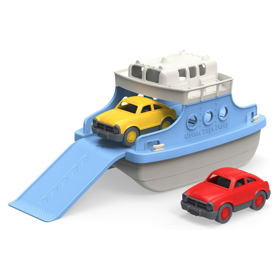 Green Toys Ferry Boat With Mini Cars Bathtub Toy