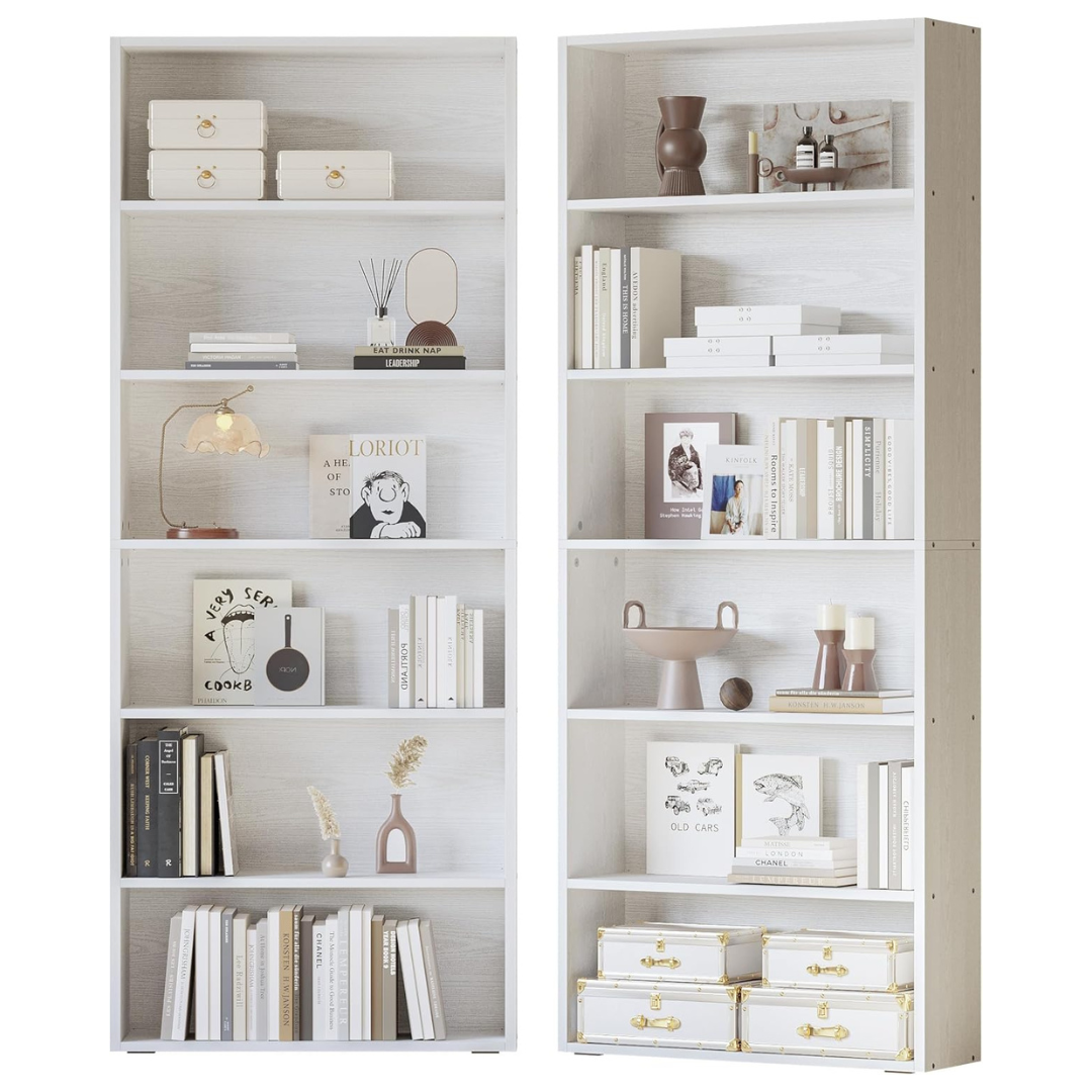 Set Of 2 Ironck 6-Tier 70" Freestanding Bookcases