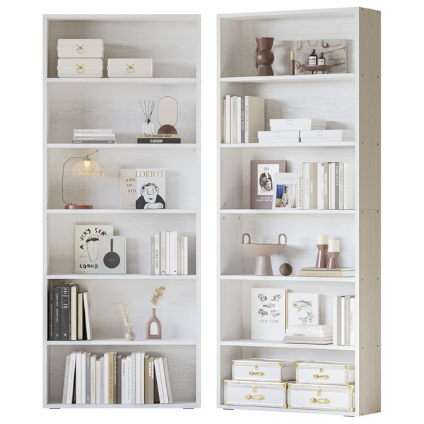 Set Of 2 Ironck 6-Tier 70" Freestanding Bookcases