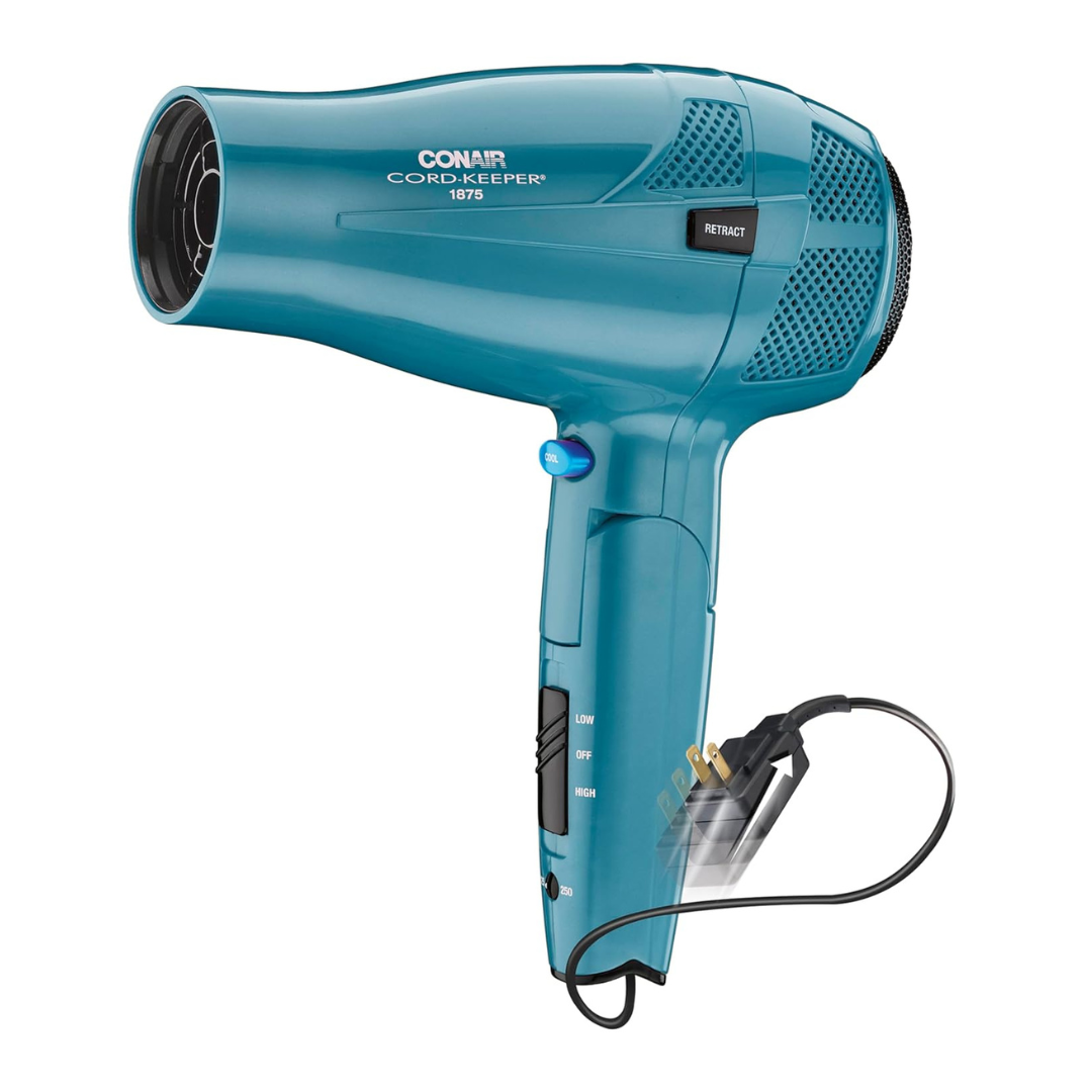 Conair 1875W Cord-Keeper Hair Dryer W/ Folding Handle & Retractable Cord