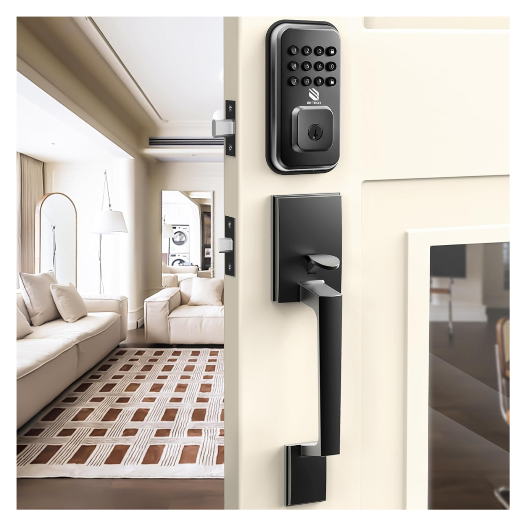 BE-TECH Keyless Electronic Entry Smart Door Lock W/ 2 Knob Handles