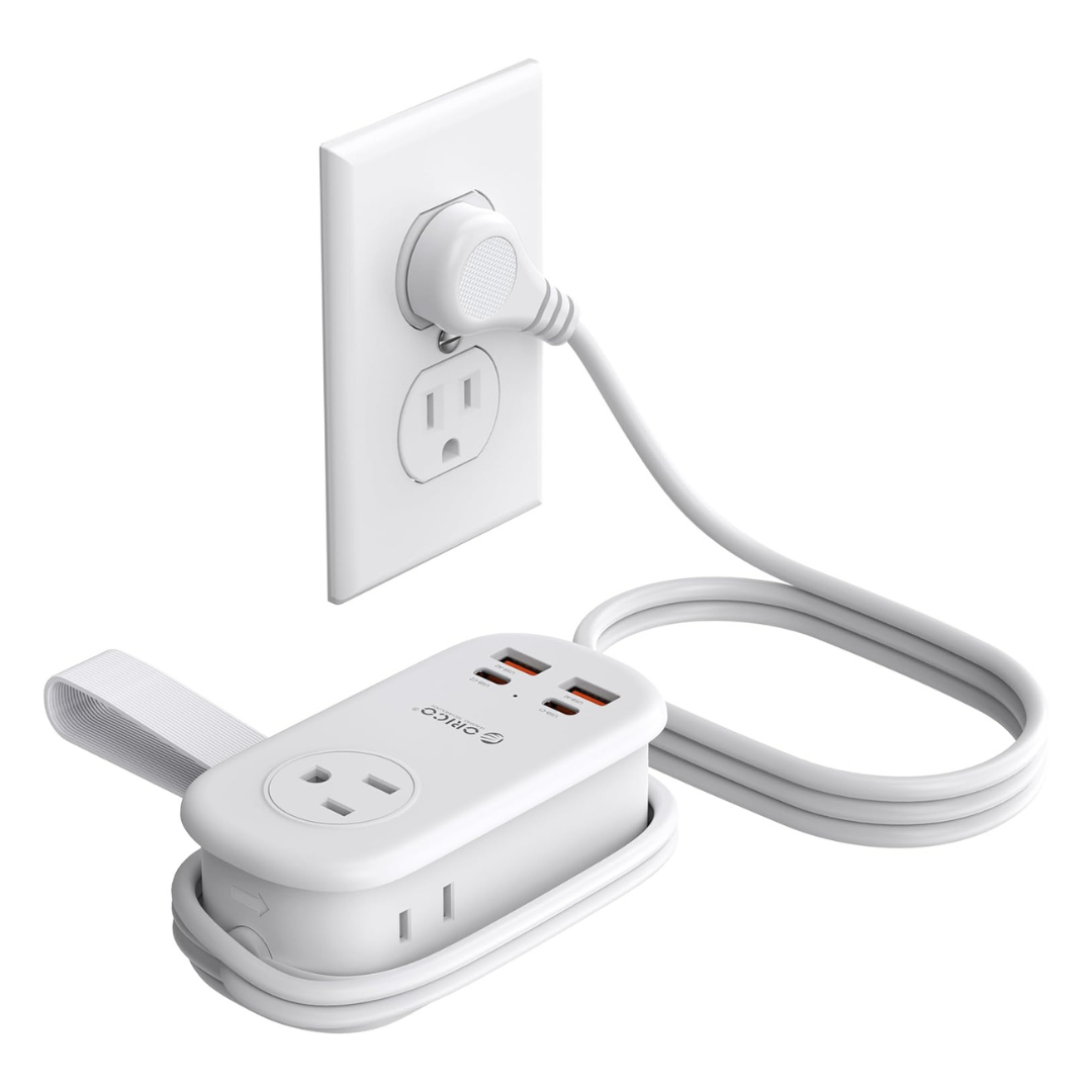ORICO 7-in-1 65W Fast Charger GaN Travel Power Strip W/ 4ft Cord (4 Colors)