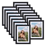 15-Pack Picture Frames With Mat Black Wood