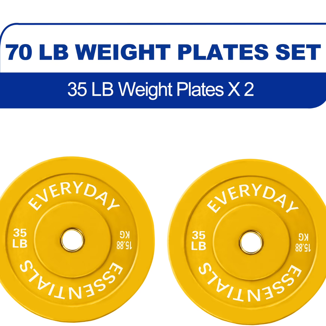 BalanceFrom Olympic Bumper Plate Weight Plate, 35 lbs Pair