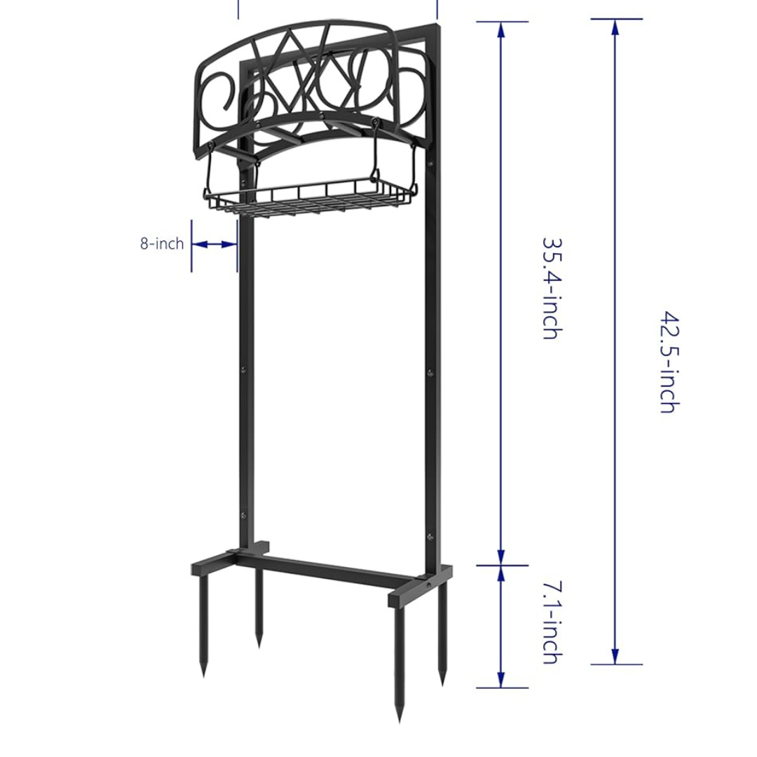 Freestanding Quad-Stake Garden Hose Holder