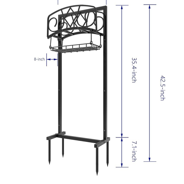 Freestanding Quad-Stake Garden Hose Holder
