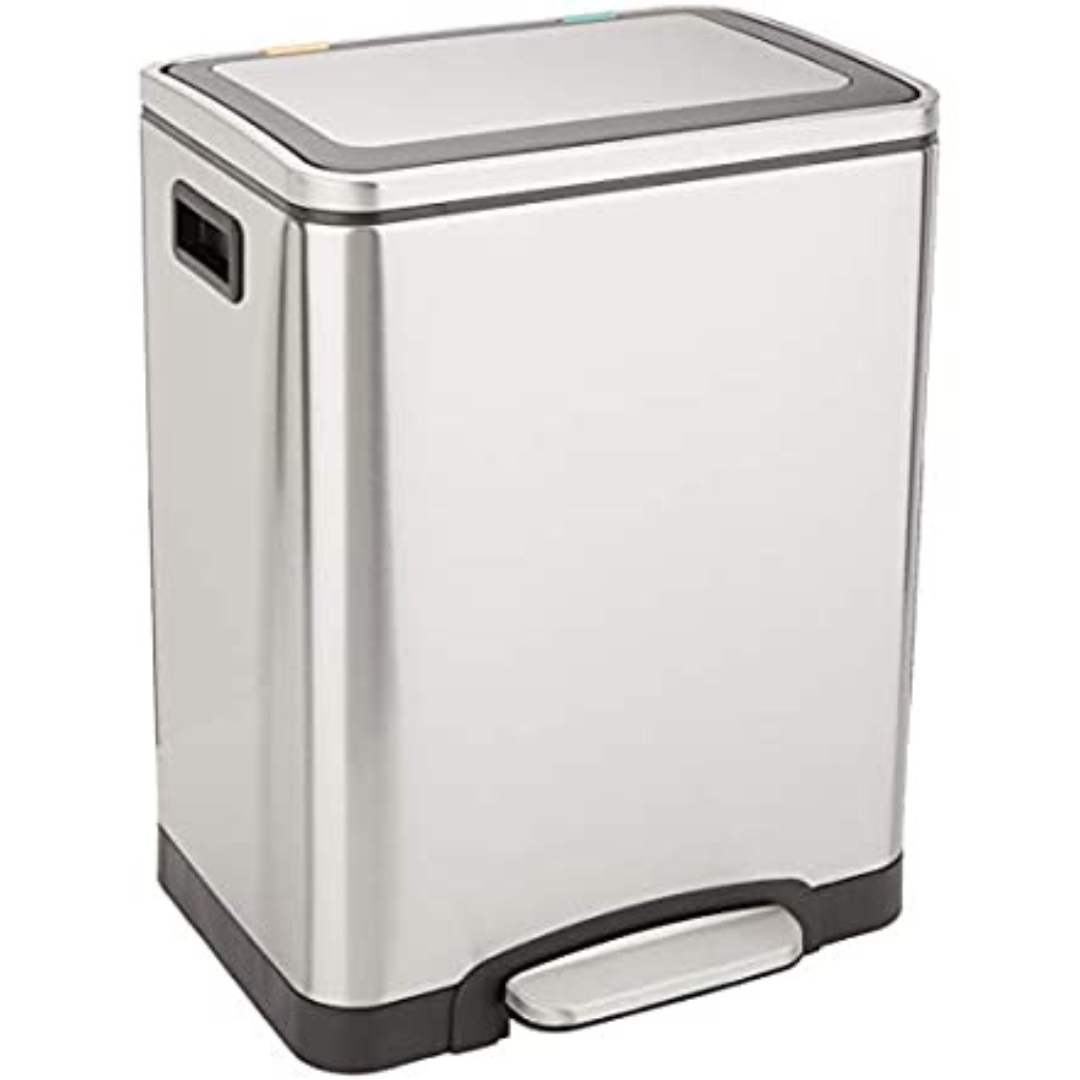 Amazon Basics 2 x 15 Liter Dual Bin Soft-Close Trash Can