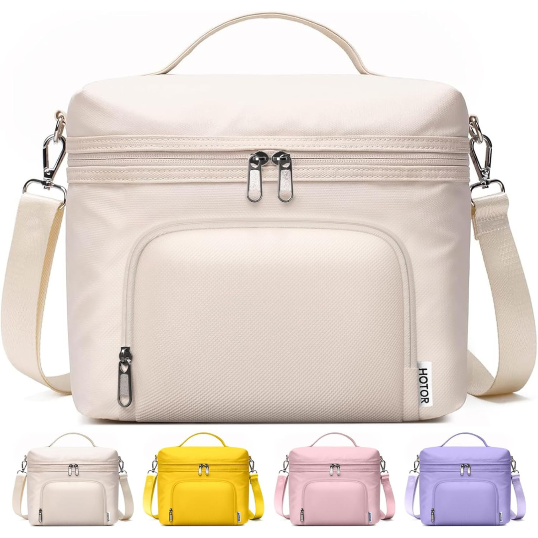 Hotor 8L Insulated Elegant PU Leather Lunch Bag