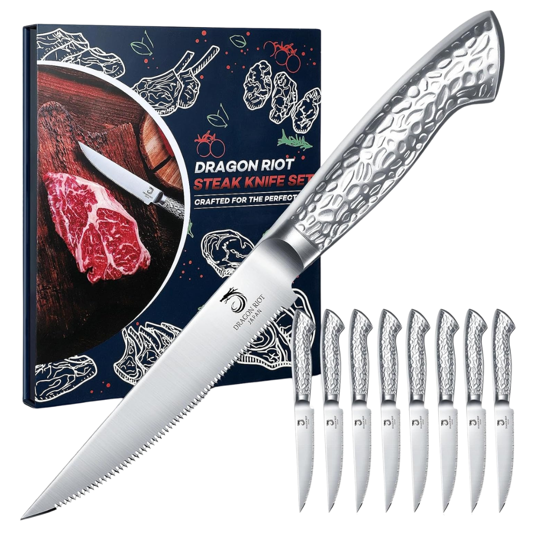 Set Of 8 Dragon Riot Serrated Edge Steak Knife Set