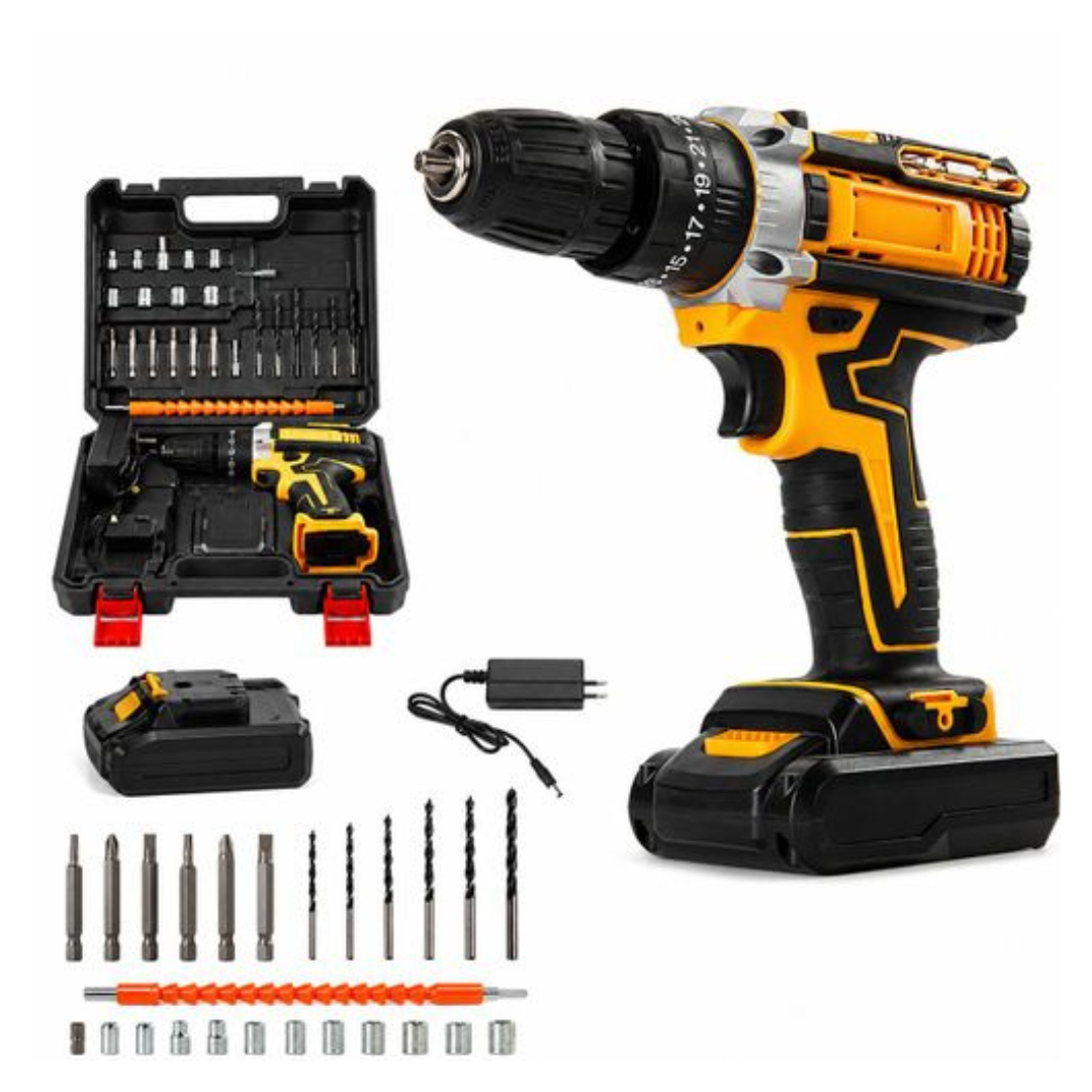 21V Variable Speed Cordless Drill Set, Battery Included