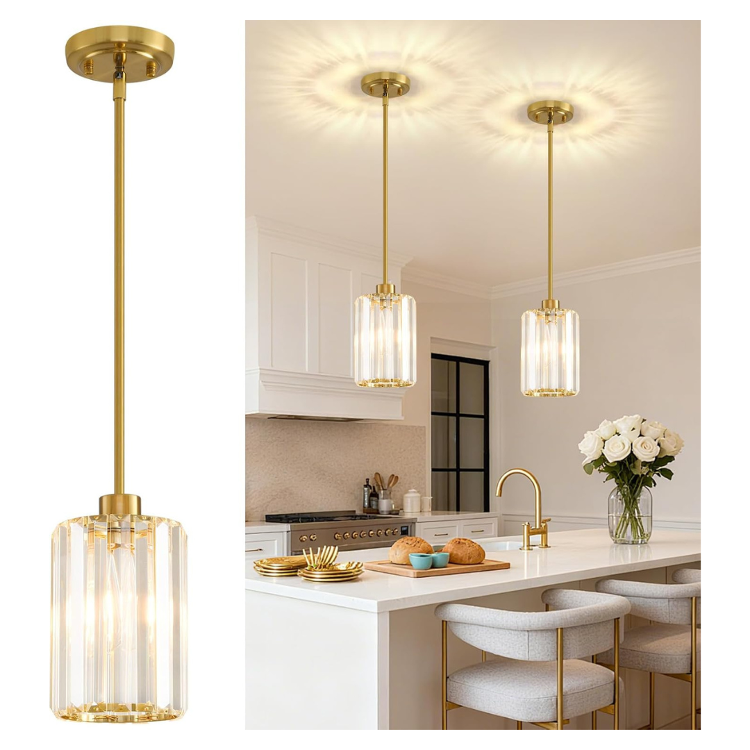 2-Pack Modern Gold Pendant Light Fixtures